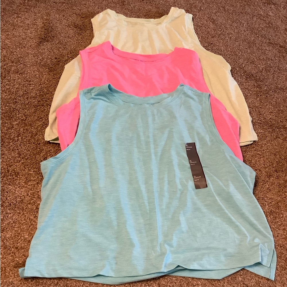 Women's Sleeveless Tops - Blue, Pink, Cream